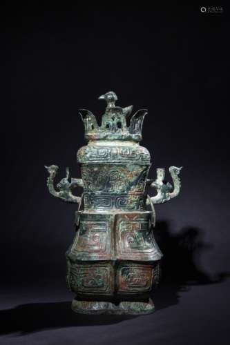 Chinese Bronze Cover Kettle