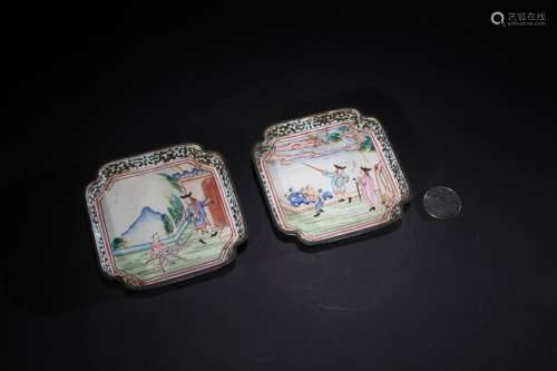 Two Chinese Antique Enamel Plates