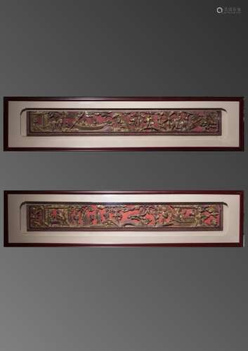 Two Chinese Nan Wood Panels