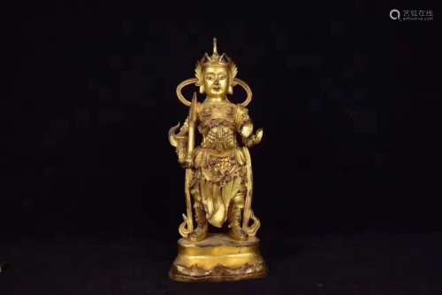Chinese Gilt Bronze Standing Buddha