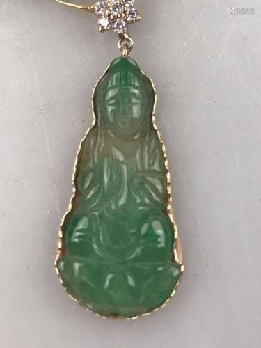 Qing Chinese Jadiete Guanyin Necklace