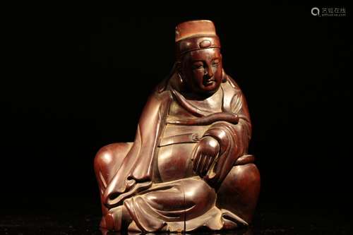 Chinese Wood Carved Officer