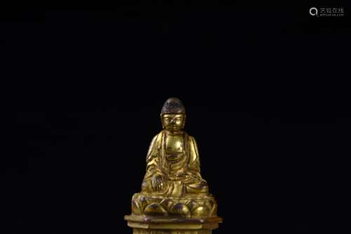 Chinese Gilt Bronze Seated Buddha,Ming