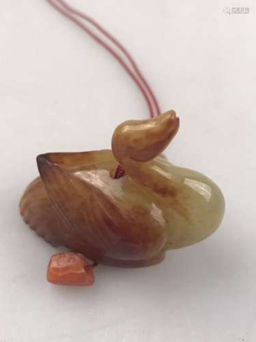 Qing Chinese Hetian Jade Pendant w Russet