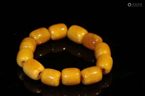 Chinese Amber Beads Bracelet