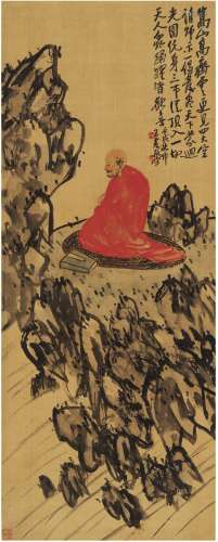 王 震（1867～1938） 红衣达摩图
