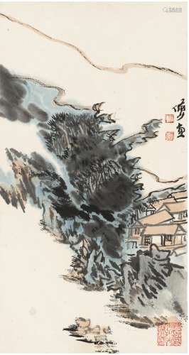陆俨少（1909～1993） 云山人家图
