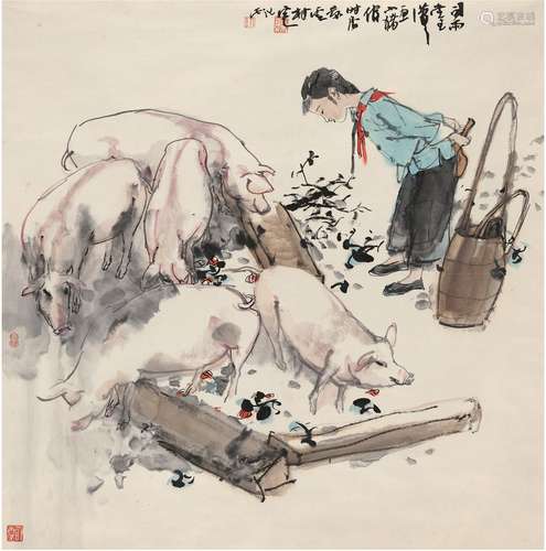 尉晓榕（1957～ ） 农家小景图