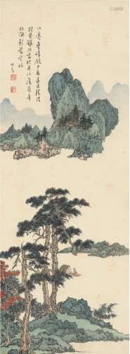 溥 儒（1896～1963） 松山泛舟图