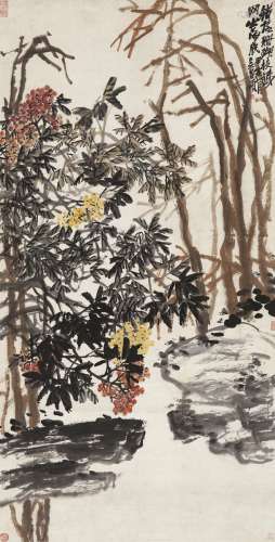 吴昌硕（1844～1927）　闲庭花木图