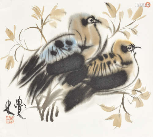 韩美林 鸟 设色纸本 软片