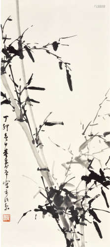 董寿平 丁卯（1987） 墨竹 水墨纸本 立轴