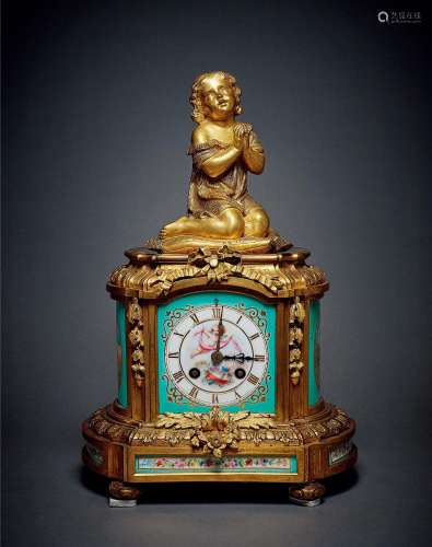 19世纪 铜鎏金天使钟