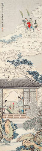 黄山寿（1855～1919） 人物 立轴 设色纸本