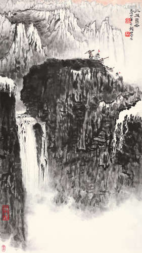 钱松嵒（1899～1985） 征服昆仑 立轴 水墨纸本