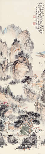 钱松嵒（1899～1985） 秋山幽居图 立轴 设色纸本