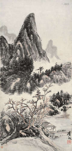 黄宾虹（1865～1955） 山居图 立轴 设色纸本