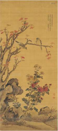 蒋廷锡（1669～1732） 秋花鸟语图
