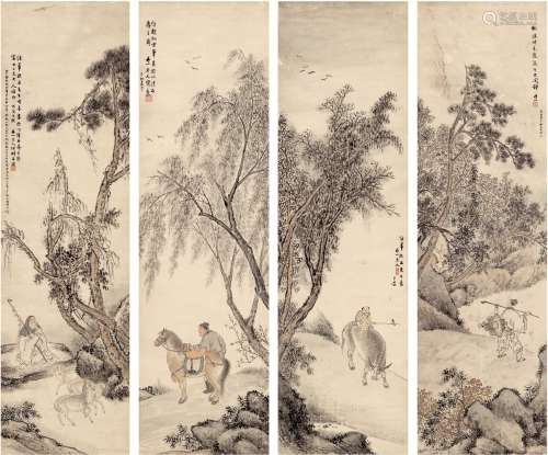 何 翀（1807～1883） 山水四景