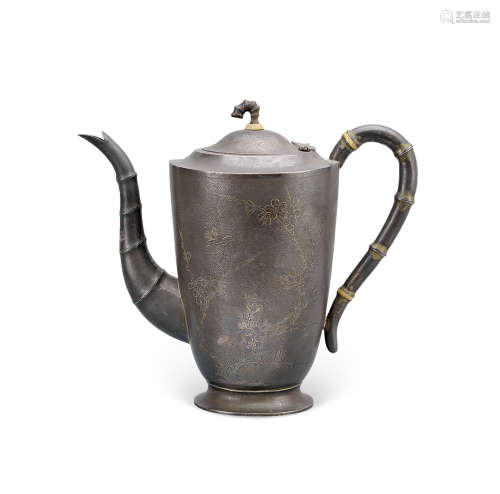 19世纪 银竹节壶
