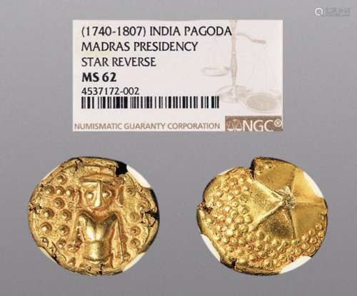 公元1740-1807年，印度帕戈达金币
