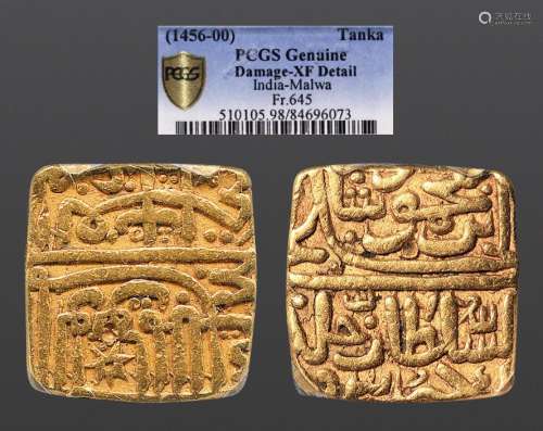 公元1401-1506年，马尔瓦方型金币