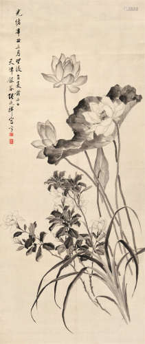 张兆祥 1901年作 高洁图 立轴 水墨绢本