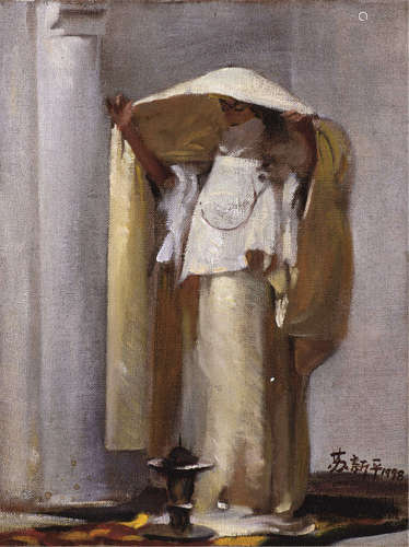 苏新平 1998年作 修女 布板 油画