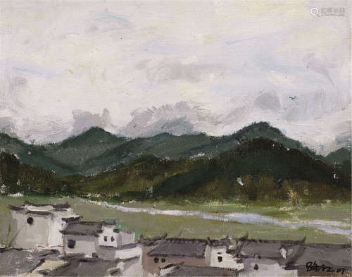 张路江 2007年作 徽州印象 布板 油画