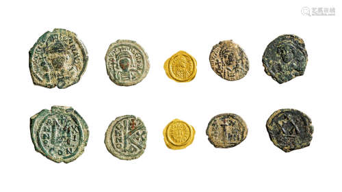 丝路 拜占庭帝国金、铜币 （一组五枚）