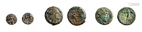 丝路 古希腊铜币 （一组三枚）