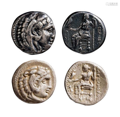 丝路 古希腊银币 （一组二枚）