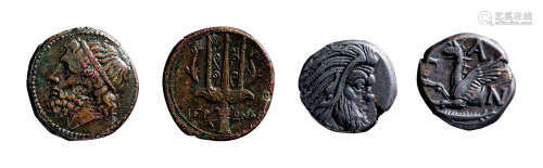 丝路 古希腊铜币 （一组二枚）