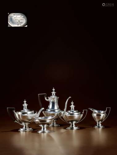 1936年制 蒂芙尼（Tiffany&Co）纯银咖啡茶具 （五件套）