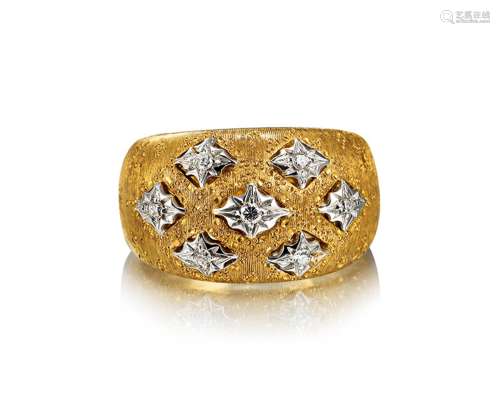 约1950年制 布契拉提（BUCCELLATI）18K金镶钻戒指