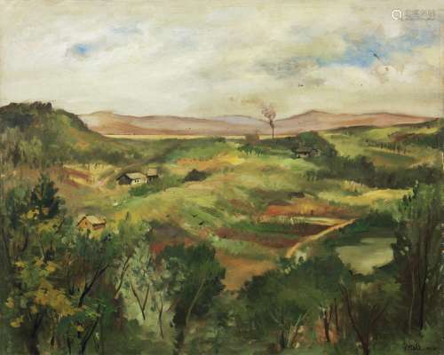 宋征殷（1920～1993） 1954年作 江边风景 布面 油画