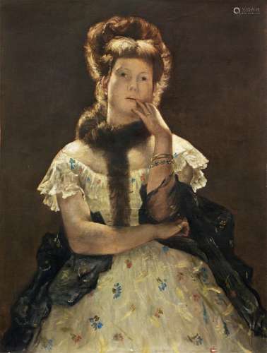 罗中立（b.1948） 1984年作 巴黎的斯芬克斯 布面 油画
