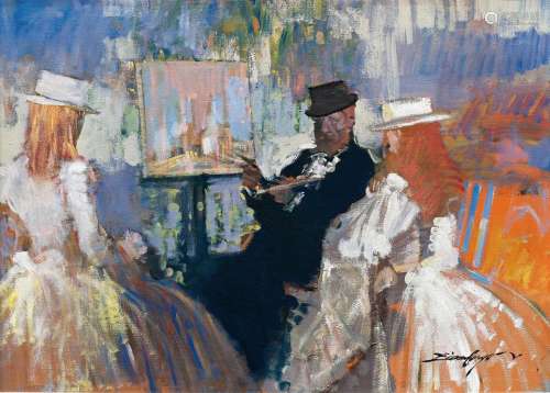 俞晓夫（b.1950） 凡尔赛一景 布面 油画