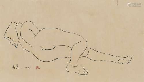 潘玉良（1895～1977） 1937年作 人体 纸本 线描