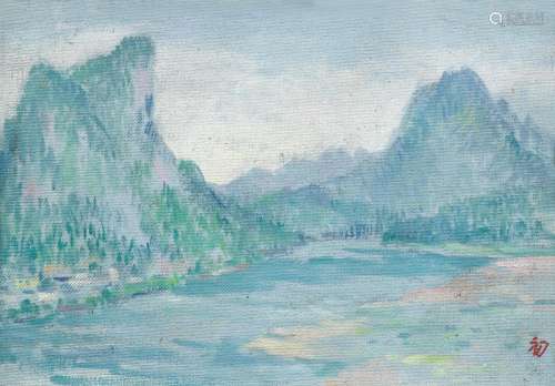 周碧初（1903～1995） 山水 布面 油画