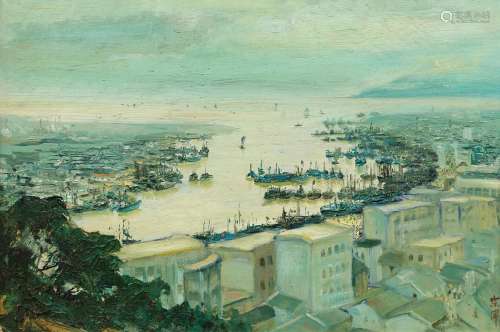 李宗津（1916～1977） 码头 纸本 油画