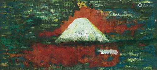 李青萍（1911～2004） 80年代作 富士山系列 木板 油画