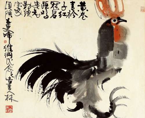 韩美林（b.1936） 1988年作 大吉图 镜片 设色纸本