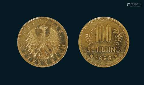 1928年奥地利100先令金币
