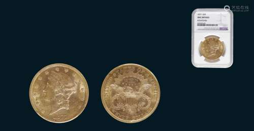 1877年美国摩根20美元金币