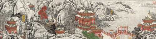 黄秋园（1913～1979） 秋江丽人 镜片 设色纸本