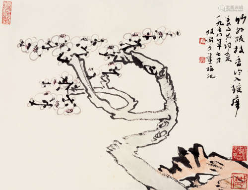 陆俨少（1909～1993） 1978年作 腊梅 立轴 设色纸本