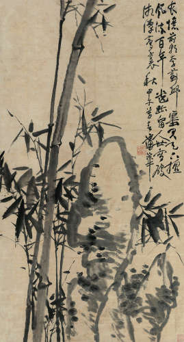 蒲华（1832～1911） 甲午（1894）年作 竹石图 镜片 水墨纸本