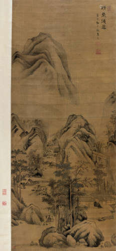 蓝瑛（1585～1664后） 晴岚暖翠 立轴 设色绢本