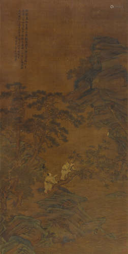 宋懋晋（1559～1622） 甲辰（1604）年作 松山行旅 立轴 设色绢本